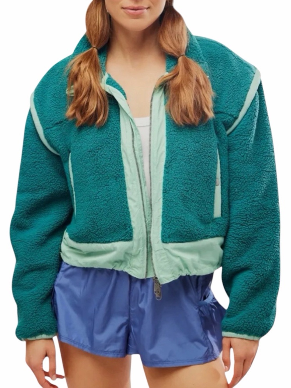 Free People Movement Courtside Fleece In Pacific Combo Size Medium NWT